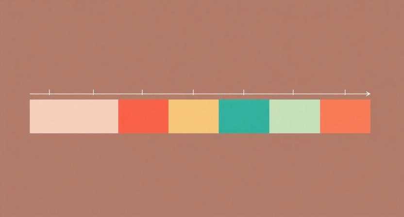 Minimalist editorial illustration of a timeline with alternating colored blocks in different hues arranged in a staggered pattern, suggesting an interleaved workflow, muted warm tones, soft grain texture, no text, 16:9 aspect ratio