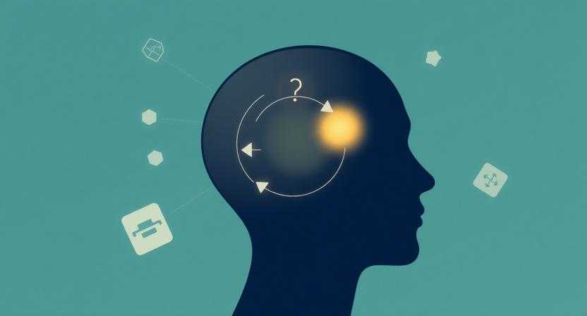 직관의 구조를 표현한 추상적 일러스트레이션